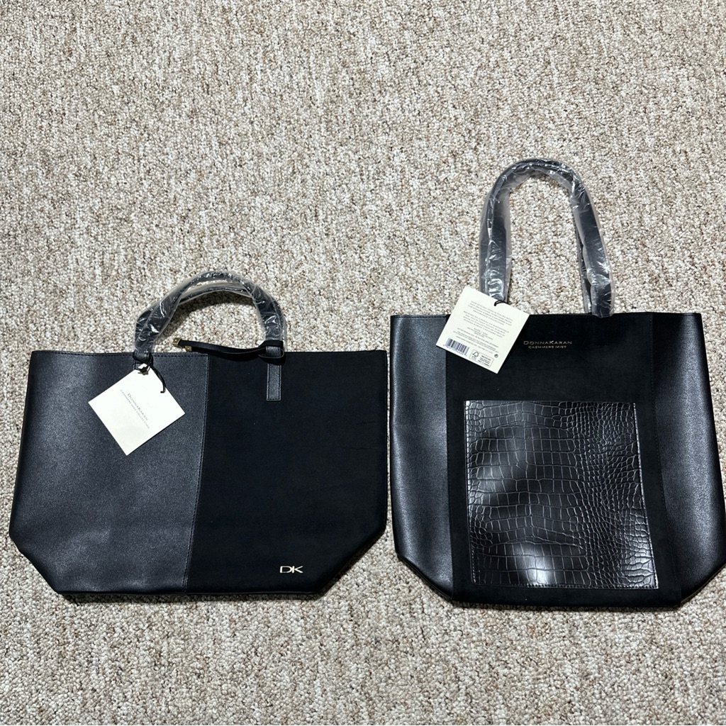 Lot Of 2 Donna Karan Tote Black Tote Bag Purse Brand New